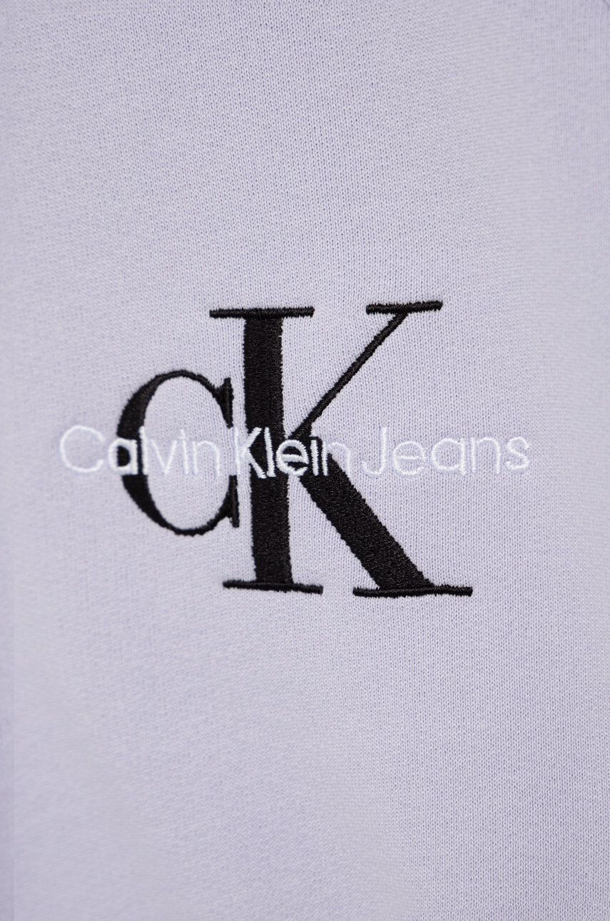 Calvin Klein Jeans Детски памучен суичър в лилаво с апликация - Pepit.bg