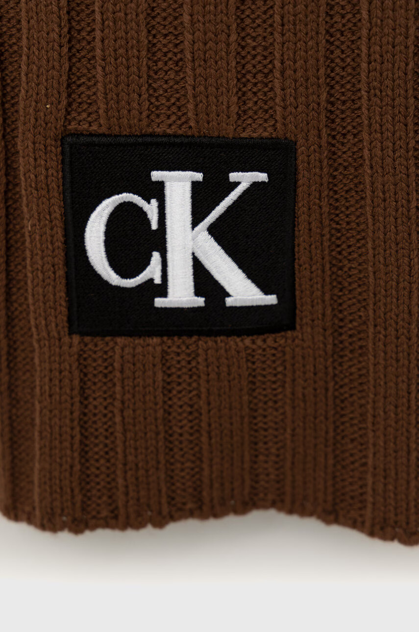 Calvin Klein Jeans Детски шал в кафяво с апликация - Pepit.bg