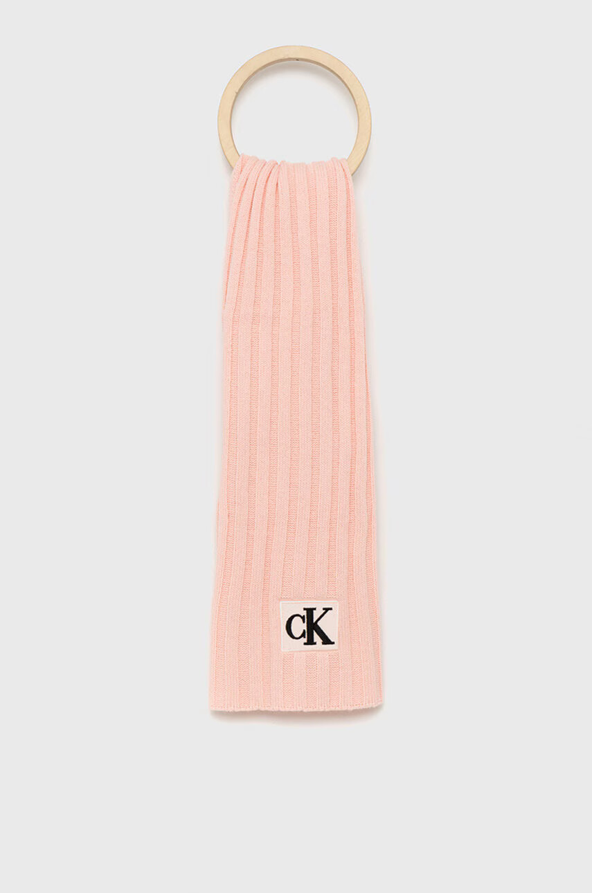 Calvin Klein Jeans Детски шал в розово с изчистен дизайн - Pepit.bg