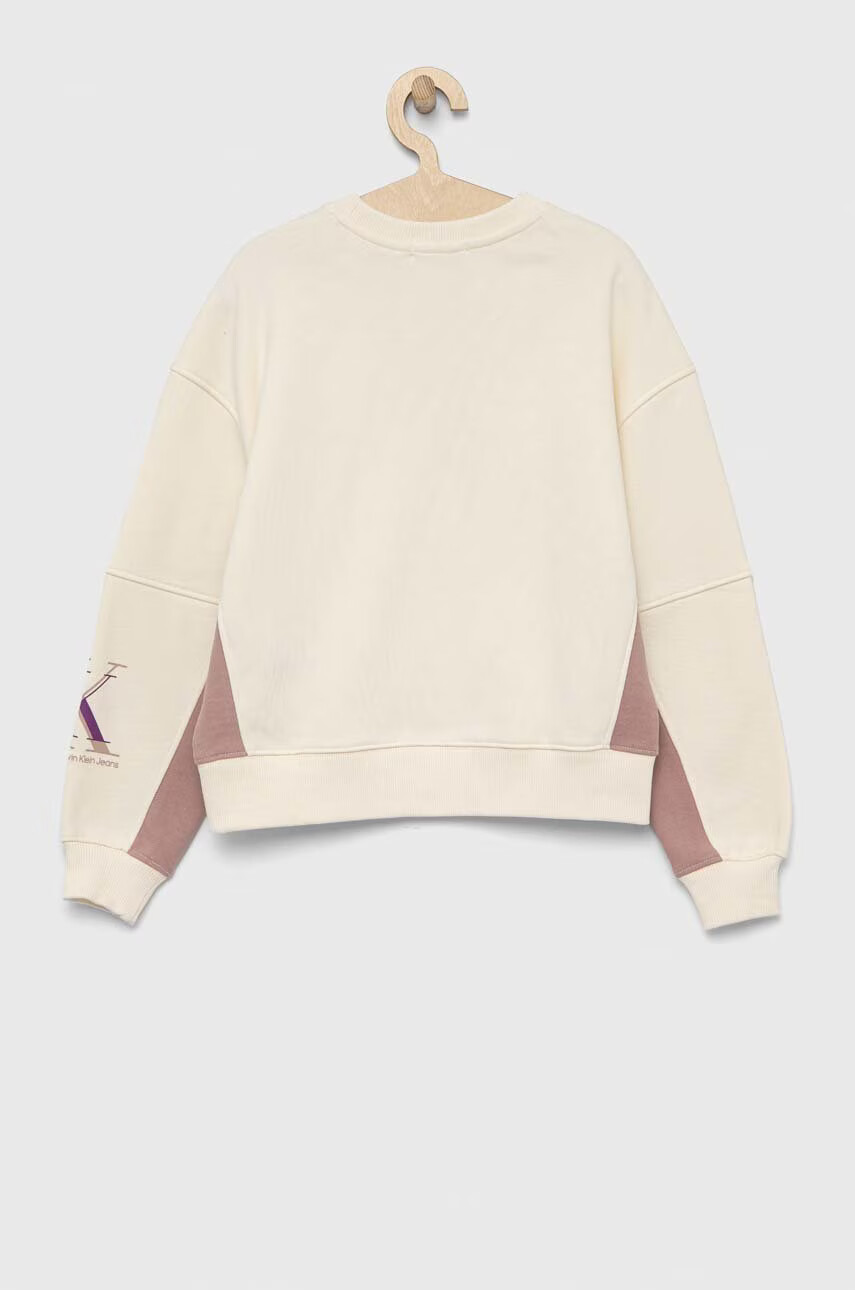 Calvin Klein Jeans Детски суичър в лилаво с принт - Pepit.bg