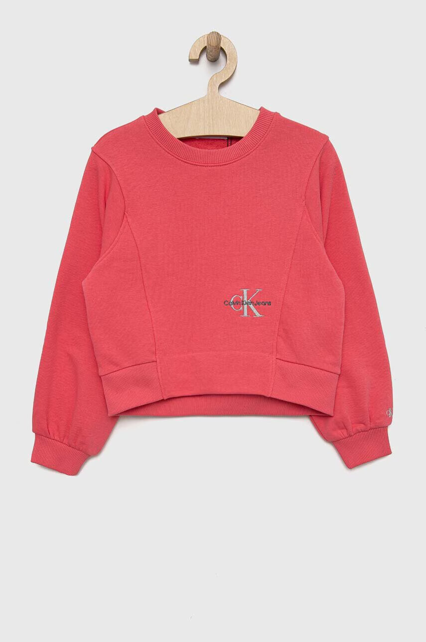 Calvin Klein Jeans Детски суичър в розово с апликация - Pepit.bg