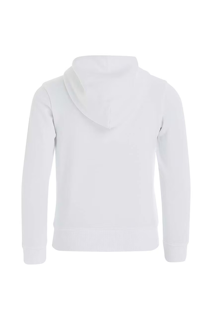 Calvin Klein Jeans Детски суичър в бяло с качулка с принт - Pepit.bg