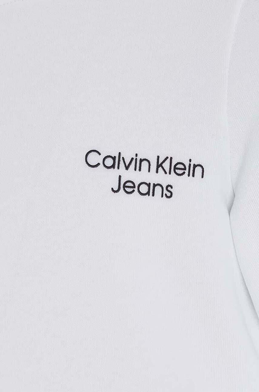 Calvin Klein Jeans Детски суичър в бяло с качулка с принт - Pepit.bg