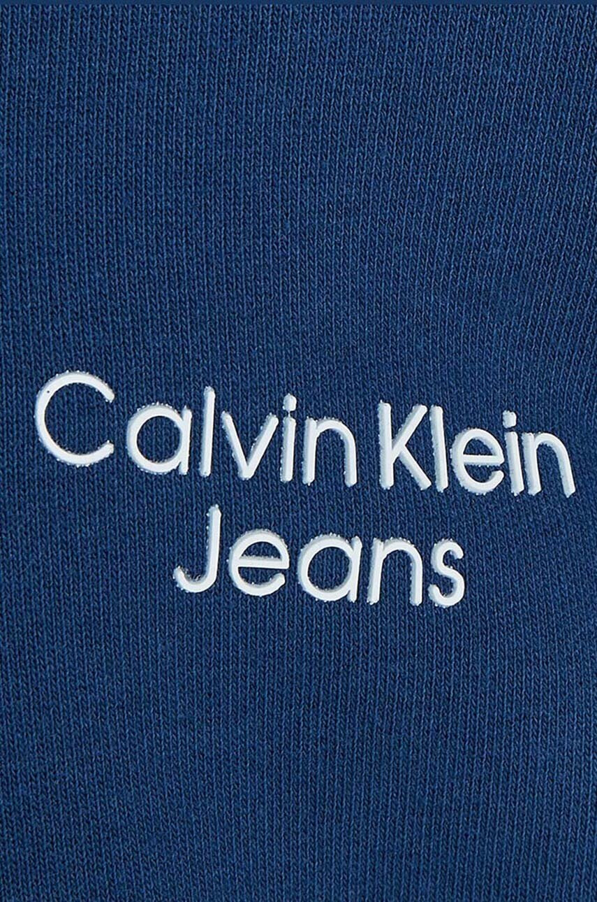 Calvin Klein Jeans Детски суичър в тъмносиньо с качулка с принт - Pepit.bg