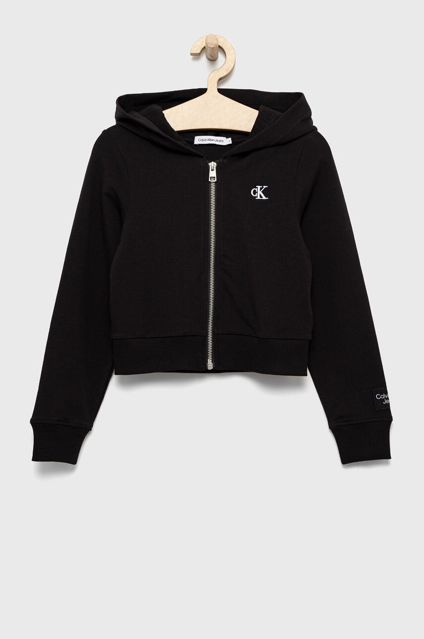 Calvin Klein Jeans Детски суичър в черно с апликация - Pepit.bg