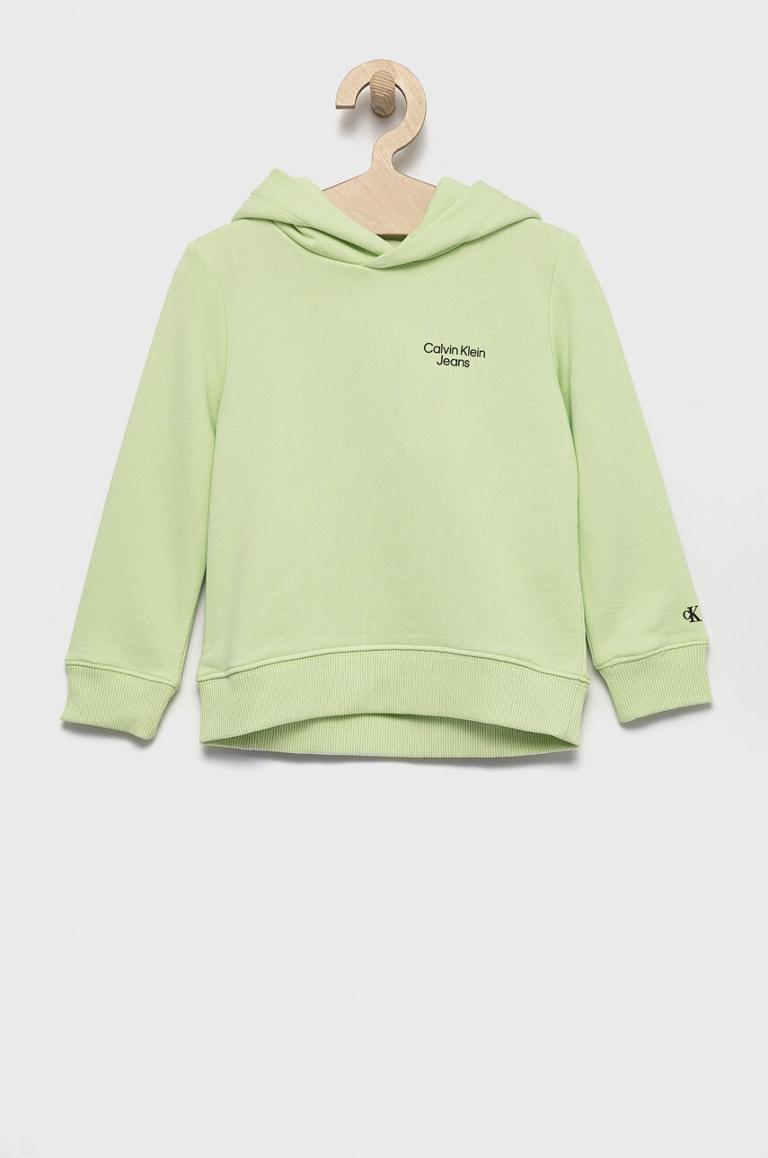Calvin Klein Jeans Детски суичър в зелено меланж на - Pepit.bg