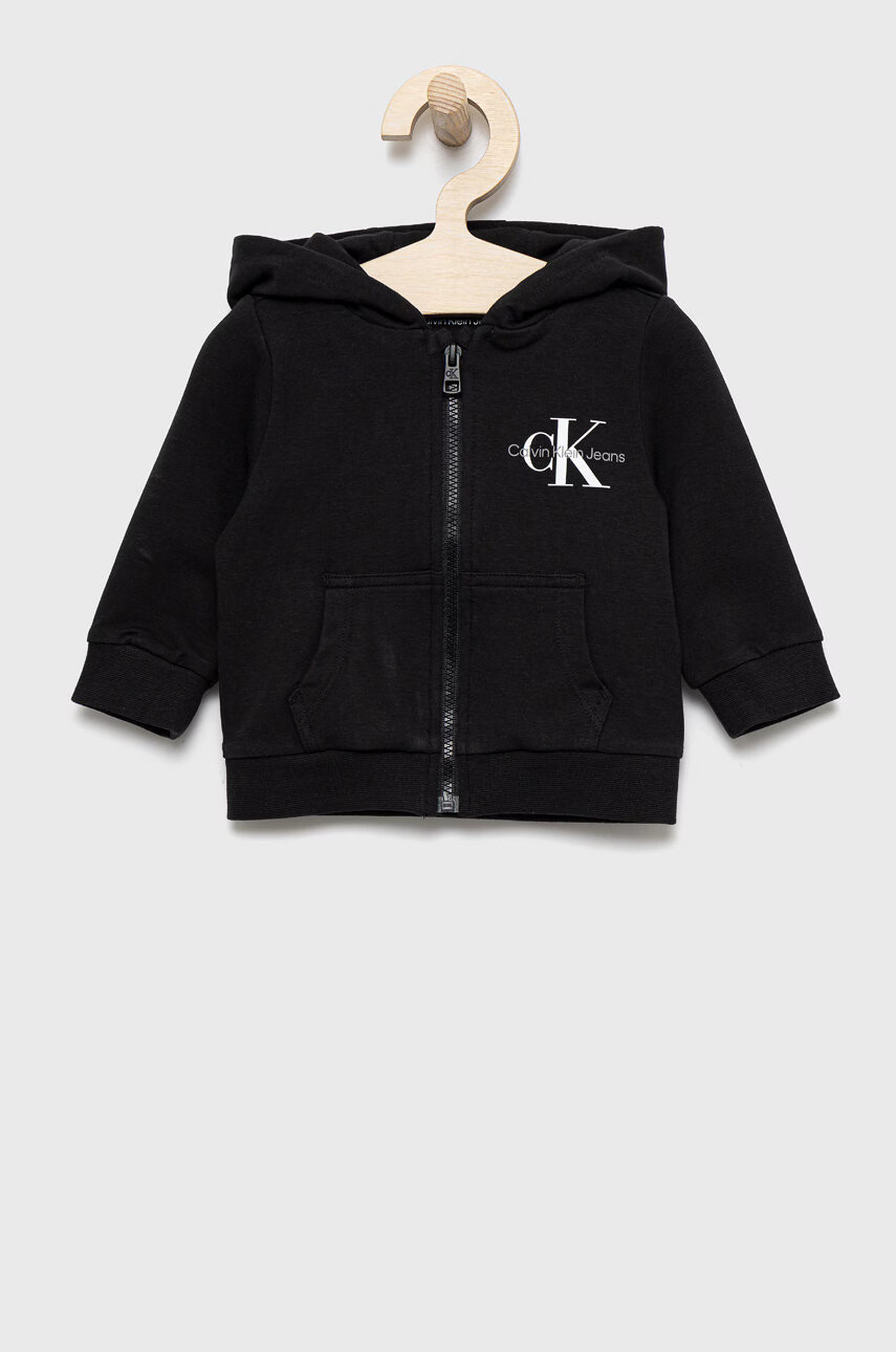Calvin Klein Jeans Детски суичър в черно с принт - Pepit.bg