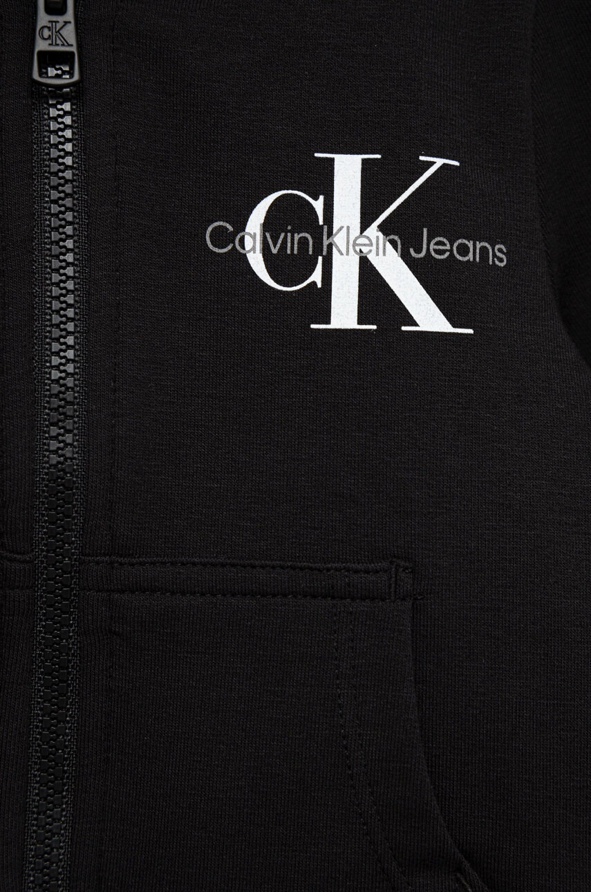 Calvin Klein Jeans Детски суичър в черно с принт - Pepit.bg