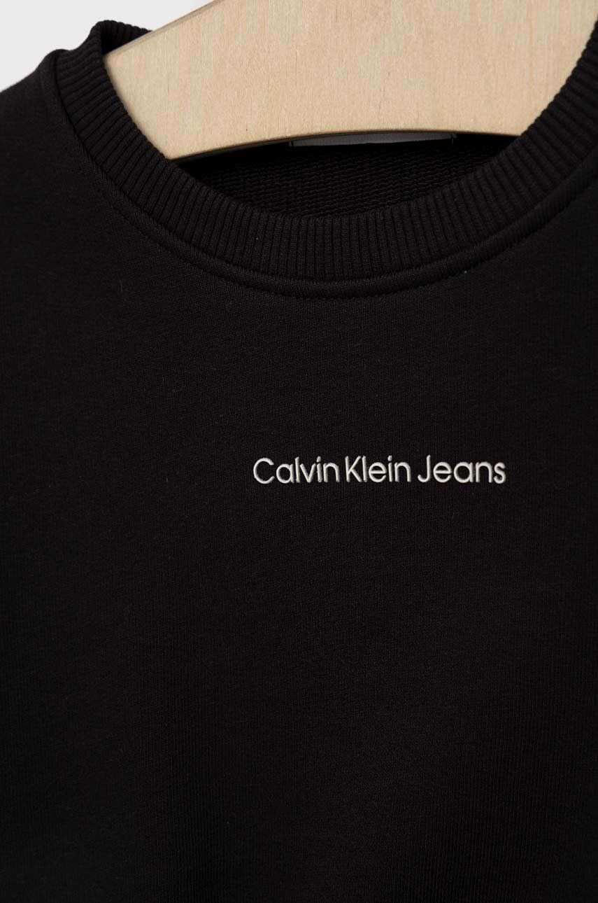 Calvin Klein Jeans Детски суичър в черно с принт - Pepit.bg