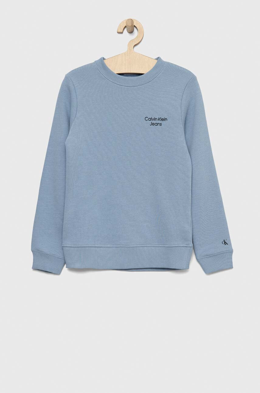 Calvin Klein Jeans Детски суичър в синьо с изчистен дизайн - Pepit.bg