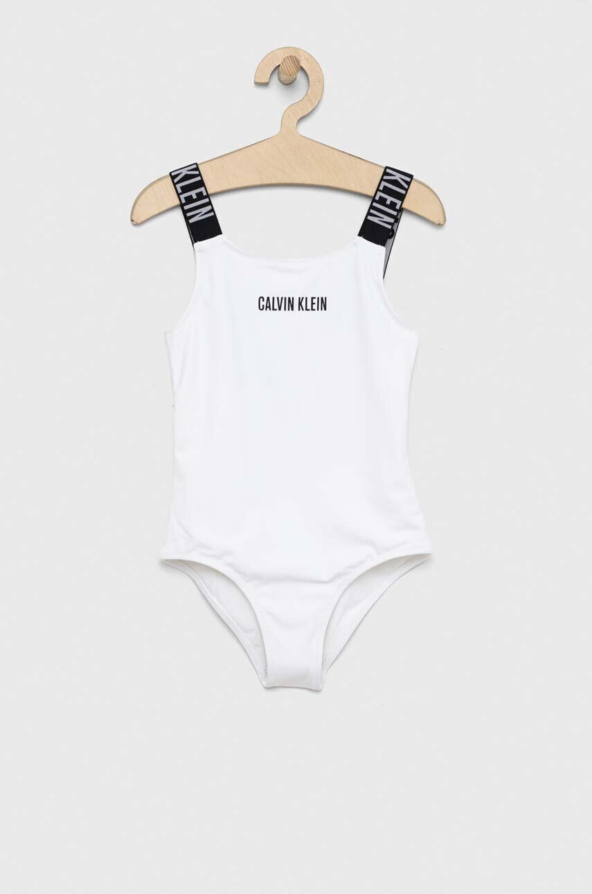 Calvin Klein Jeans Детски цял бански в бяло - Pepit.bg