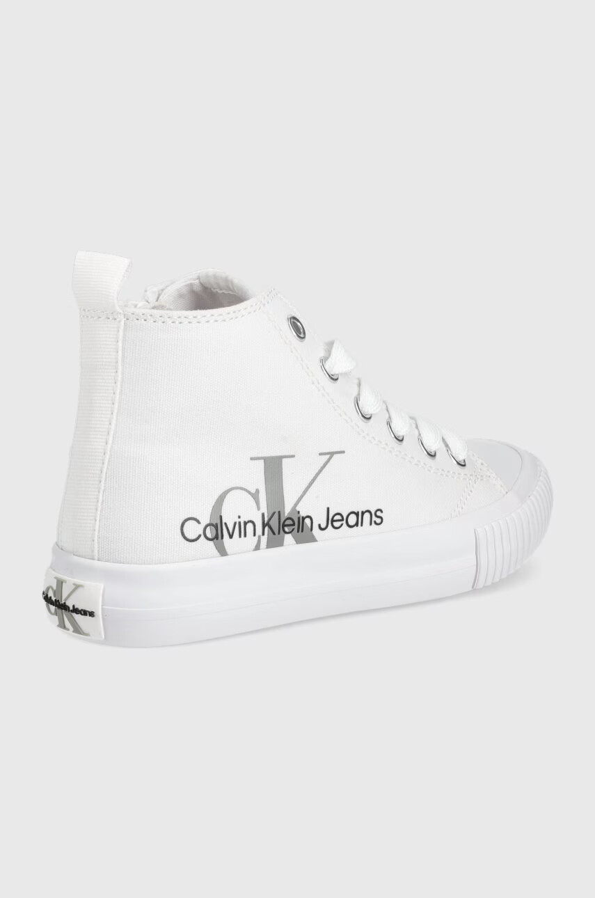 Calvin Klein Jeans Детски високи кецове в бяло - Pepit.bg
