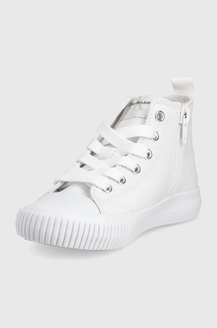 Calvin Klein Jeans Детски високи кецове в бяло - Pepit.bg