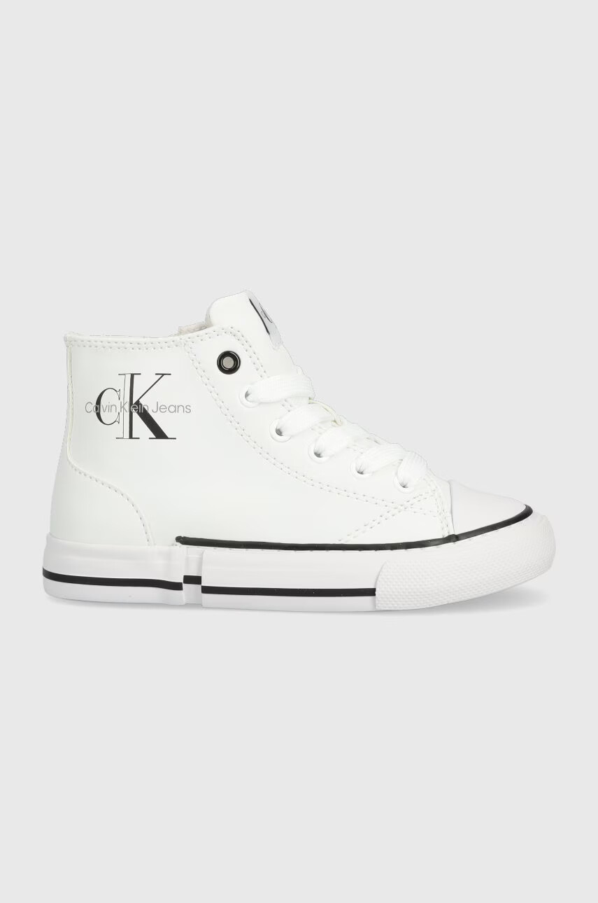 Calvin Klein Jeans Детски високи кецове в бяло - Pepit.bg