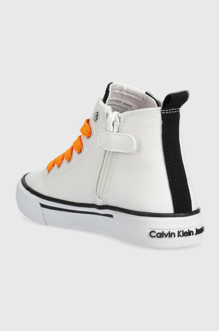 Calvin Klein Jeans Детски високи кецове в бяло - Pepit.bg