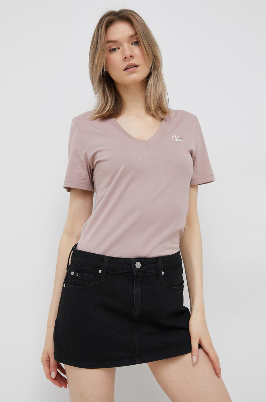 Calvin Klein Jeans Дънкова пола в черно къс модел със стандартна кройка - Pepit.bg