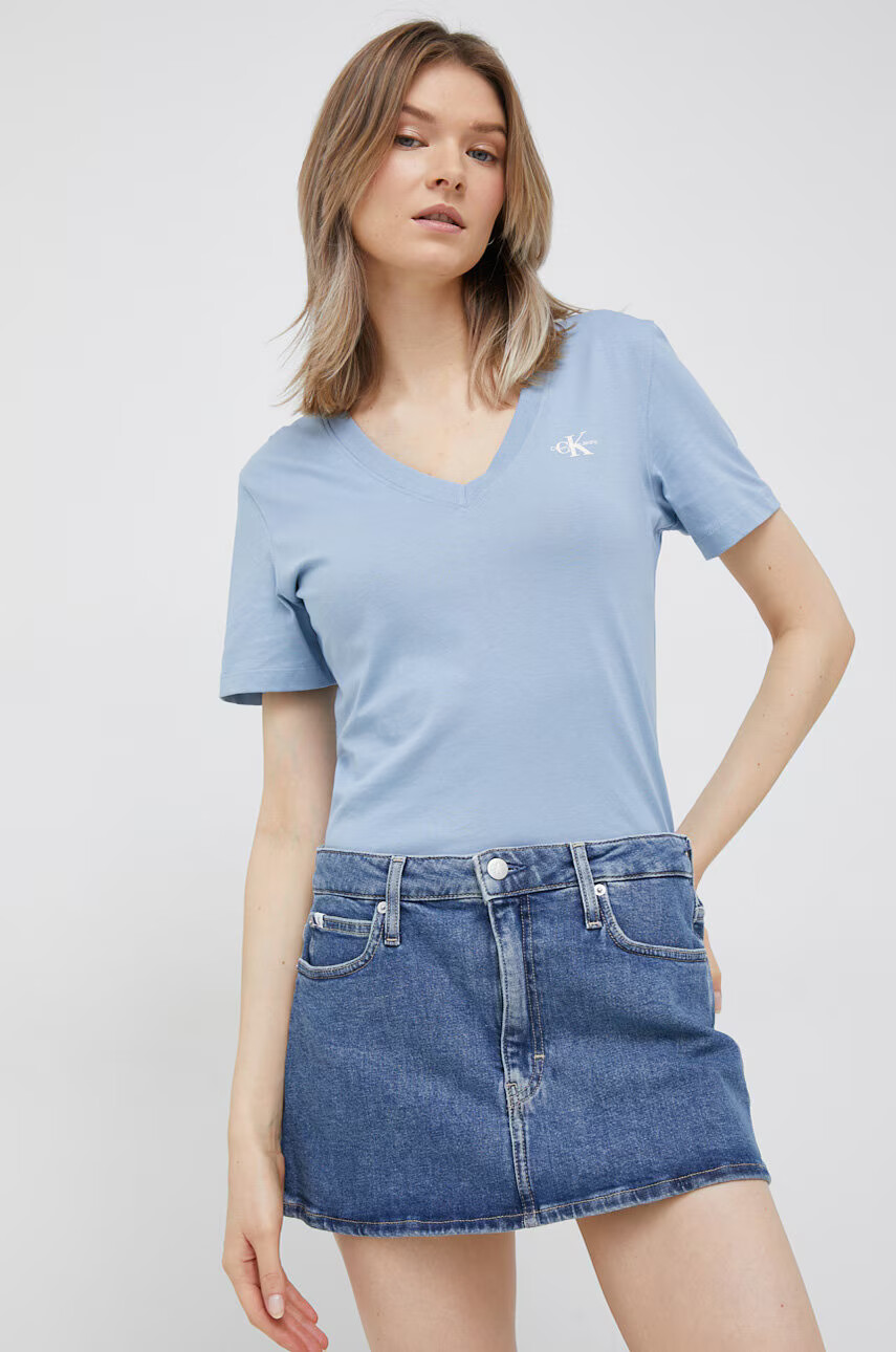 Calvin Klein Jeans Дънкова пола къс модел със стандартна кройка - Pepit.bg