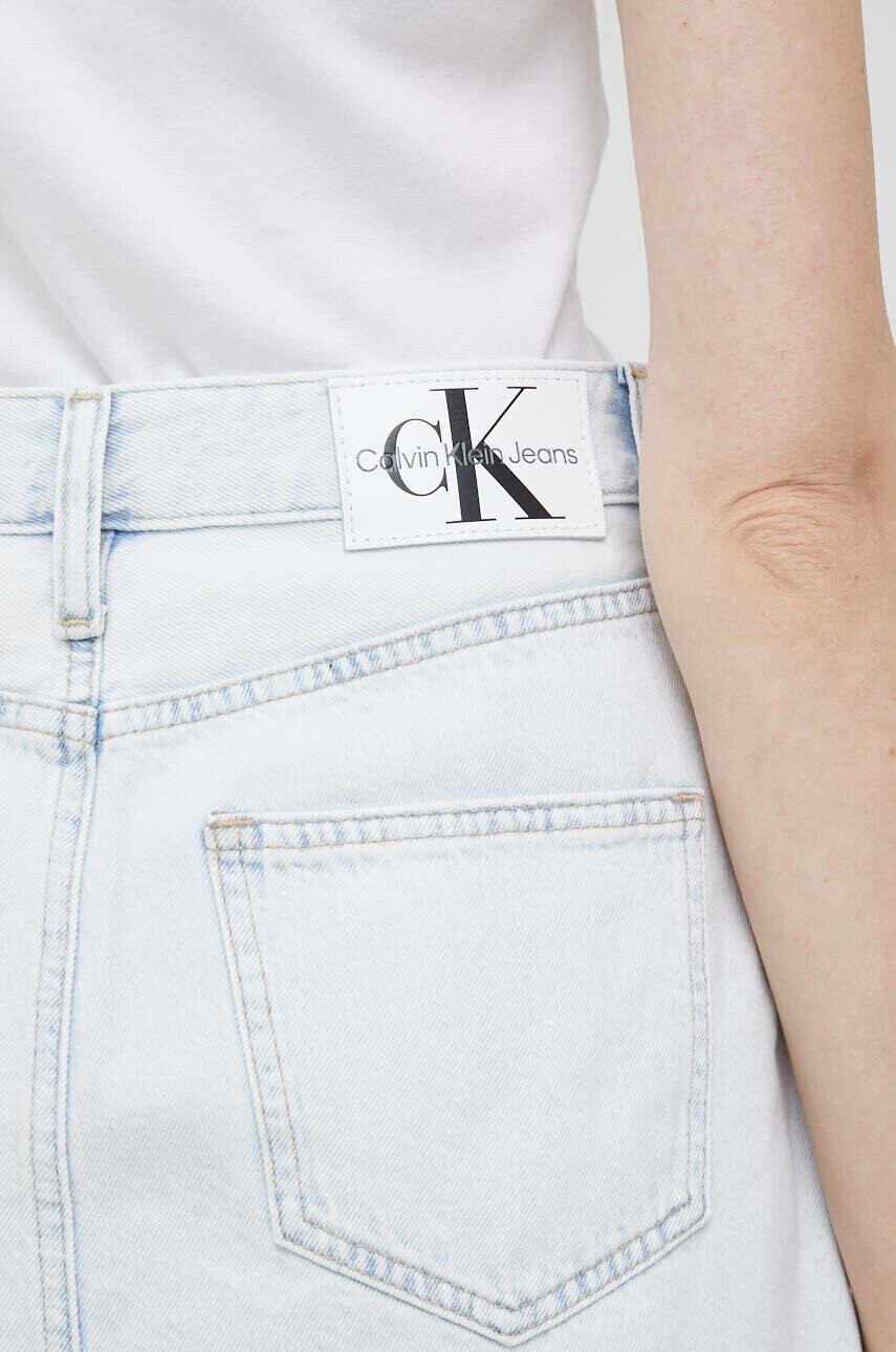 Calvin Klein Jeans Дънкова пола в синьо къс модел със стандартна кройка - Pepit.bg