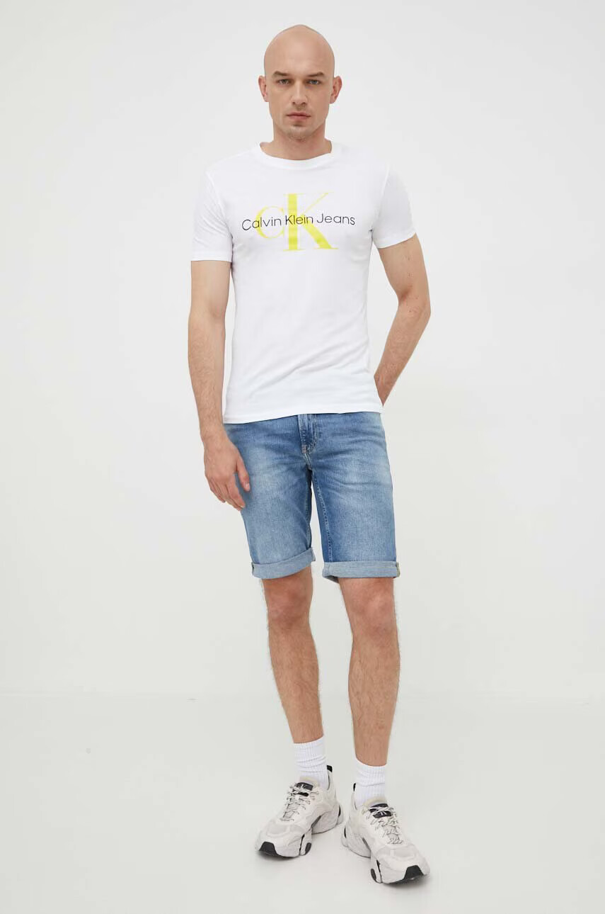 Calvin Klein Jeans Дънкови къси панталони в синьо - Pepit.bg