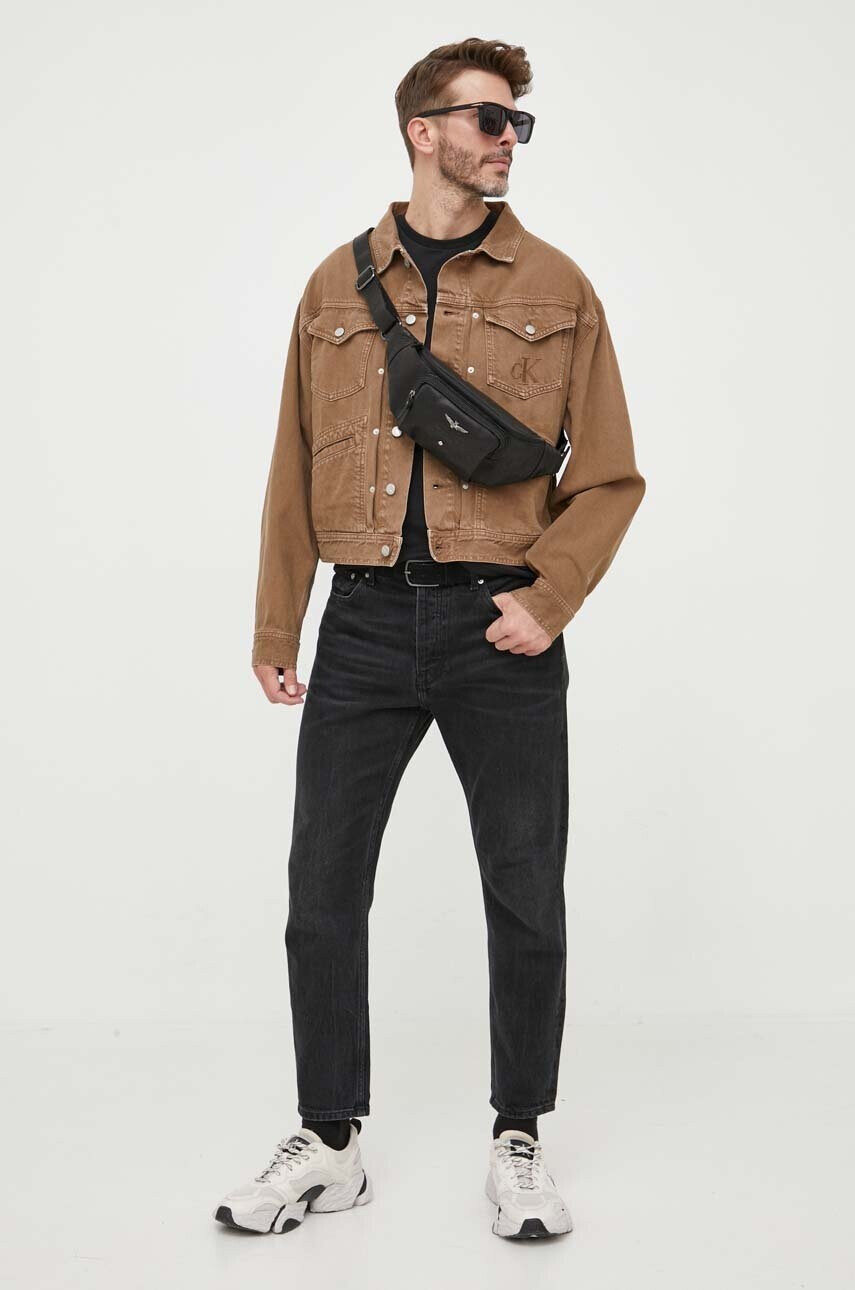 Calvin Klein Jeans Дънково яке в кафяво преходен - Pepit.bg