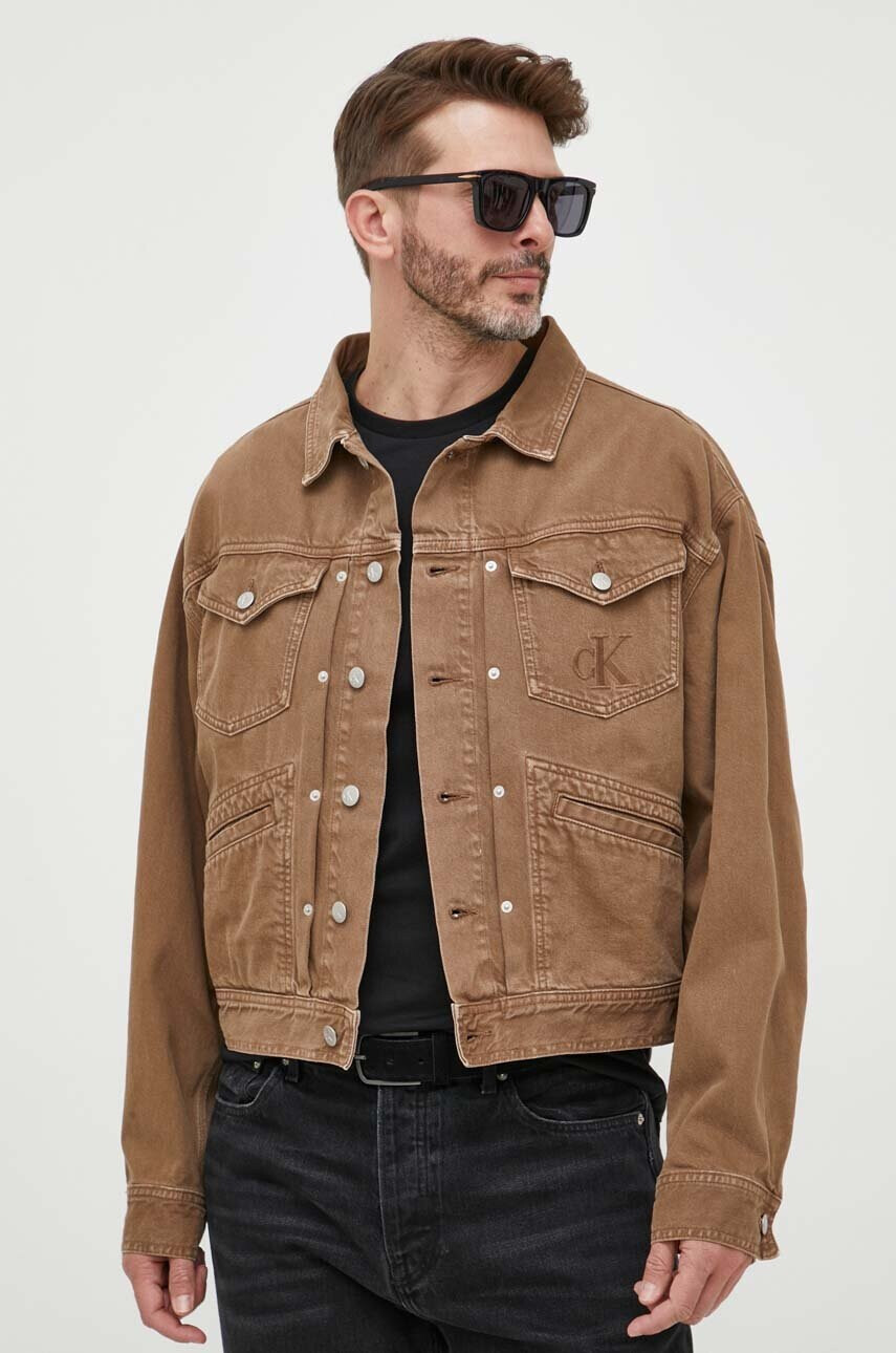 Calvin Klein Jeans Дънково яке в кафяво преходен - Pepit.bg