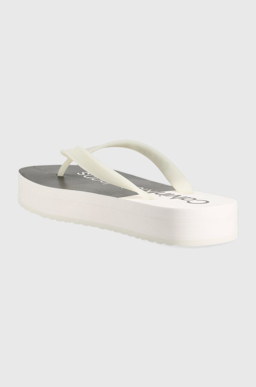 Calvin Klein Jeans Джапанки BEACH SANDAL FLATFORM в бяло с равна подметка YW0YW00716 - Pepit.bg