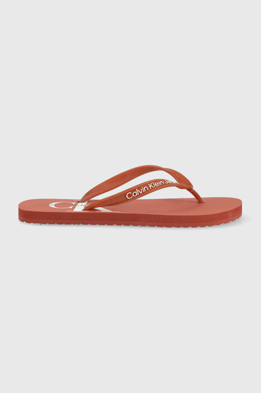 Calvin Klein Jeans Джапанки Beach Sandal Monogram в червено - Pepit.bg