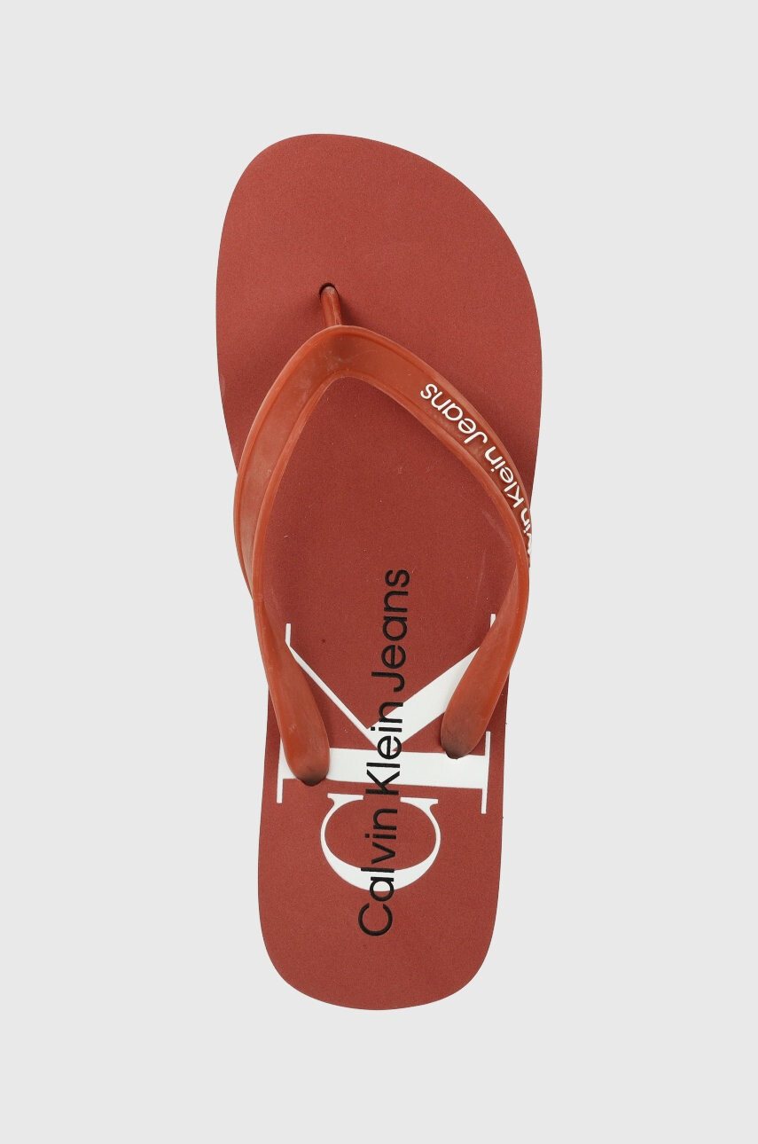 Calvin Klein Jeans Джапанки Beach Sandal Monogram в червено - Pepit.bg