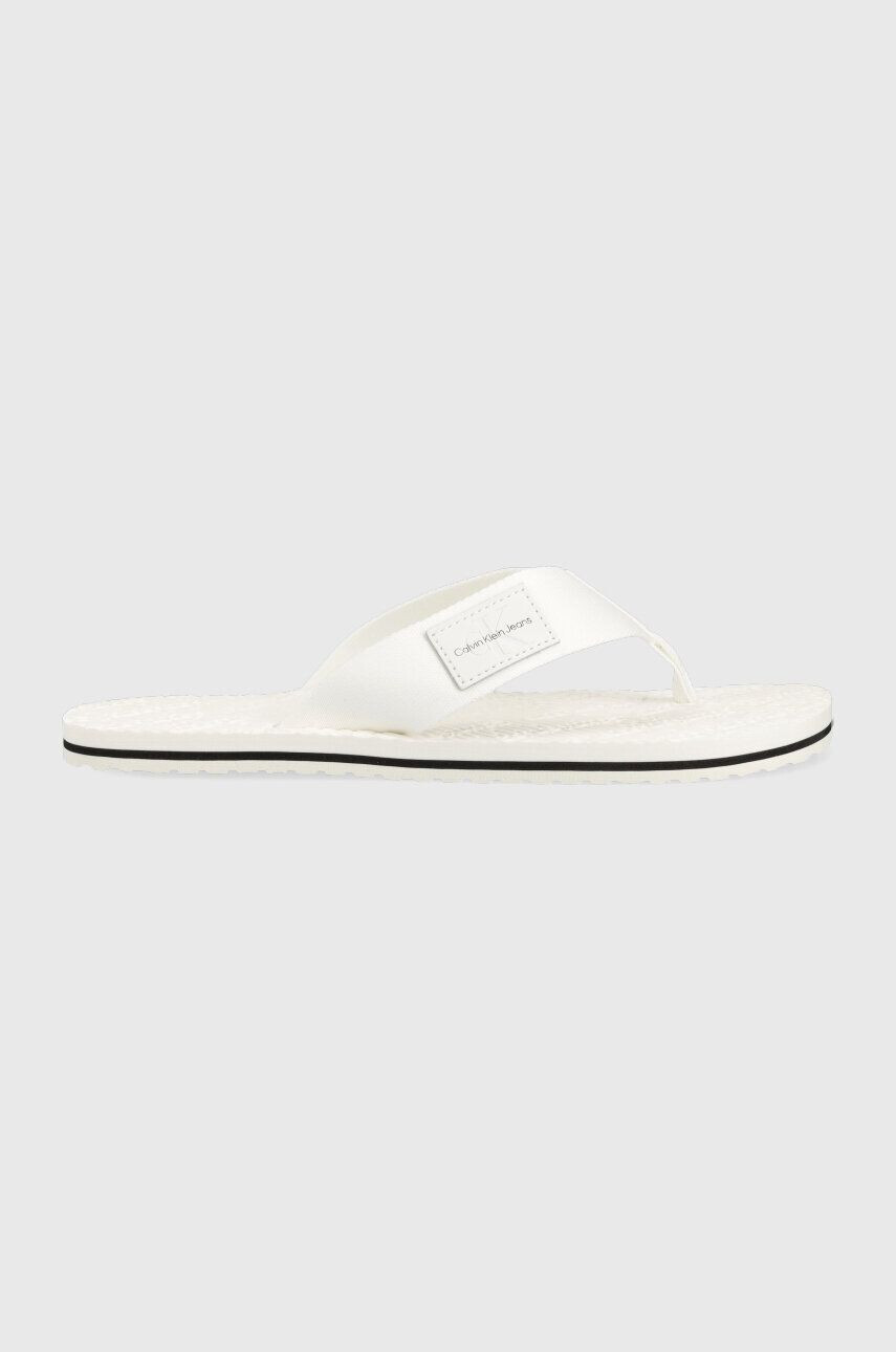 Calvin Klein Jeans Джапанки BEACH SANDAL WOVEN PATCH в бяло - Pepit.bg