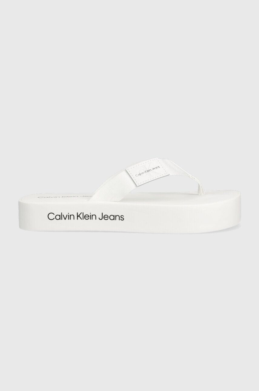 Calvin Klein Jeans Джапанки FLATFORM FLIPFLOP в бяло с платформа YW0YW00993 - Pepit.bg