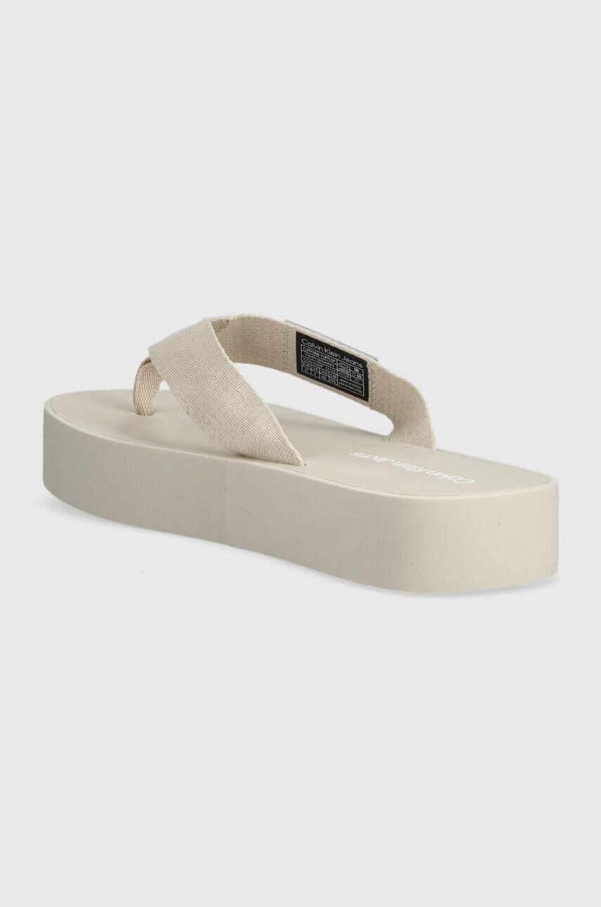 Calvin Klein Jeans Джапанки FLATFORM FLIPFLOP в бежово с платформа YW0YW00993 - Pepit.bg