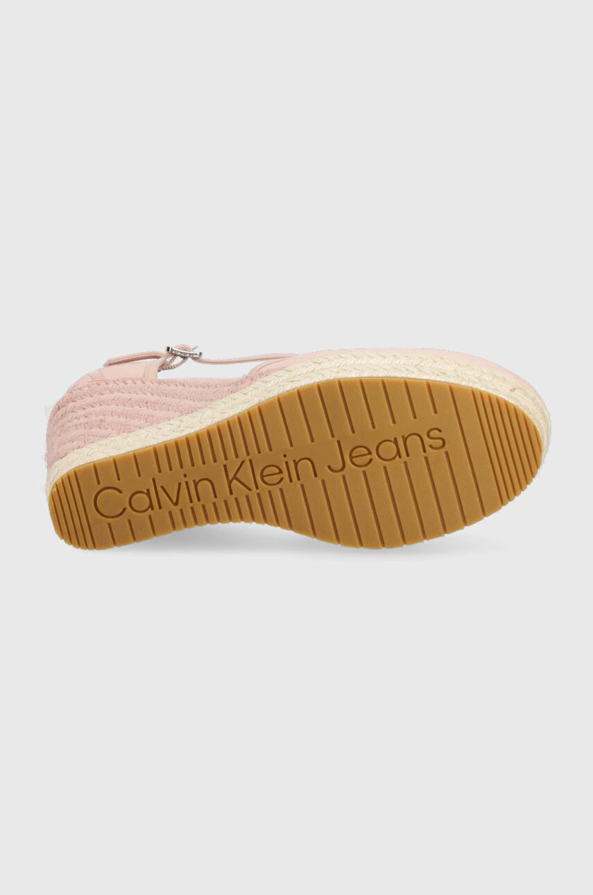 Calvin Klein Jeans Еспадрили в розово със скосена платформа - Pepit.bg