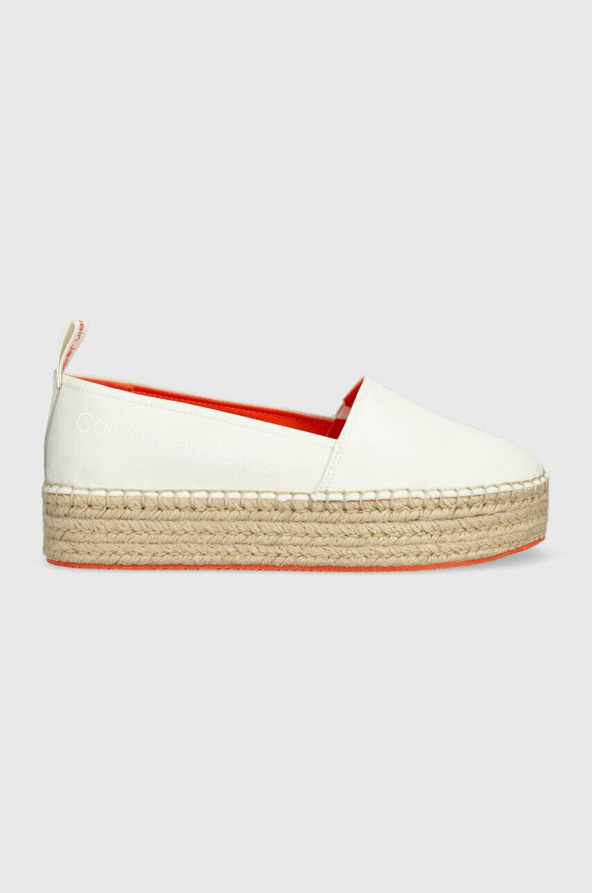 Calvin Klein Jeans Еспадрили FLATFORM ESPADRILLE SOFT NY в бяло с платформа YW0YW00989 - Pepit.bg