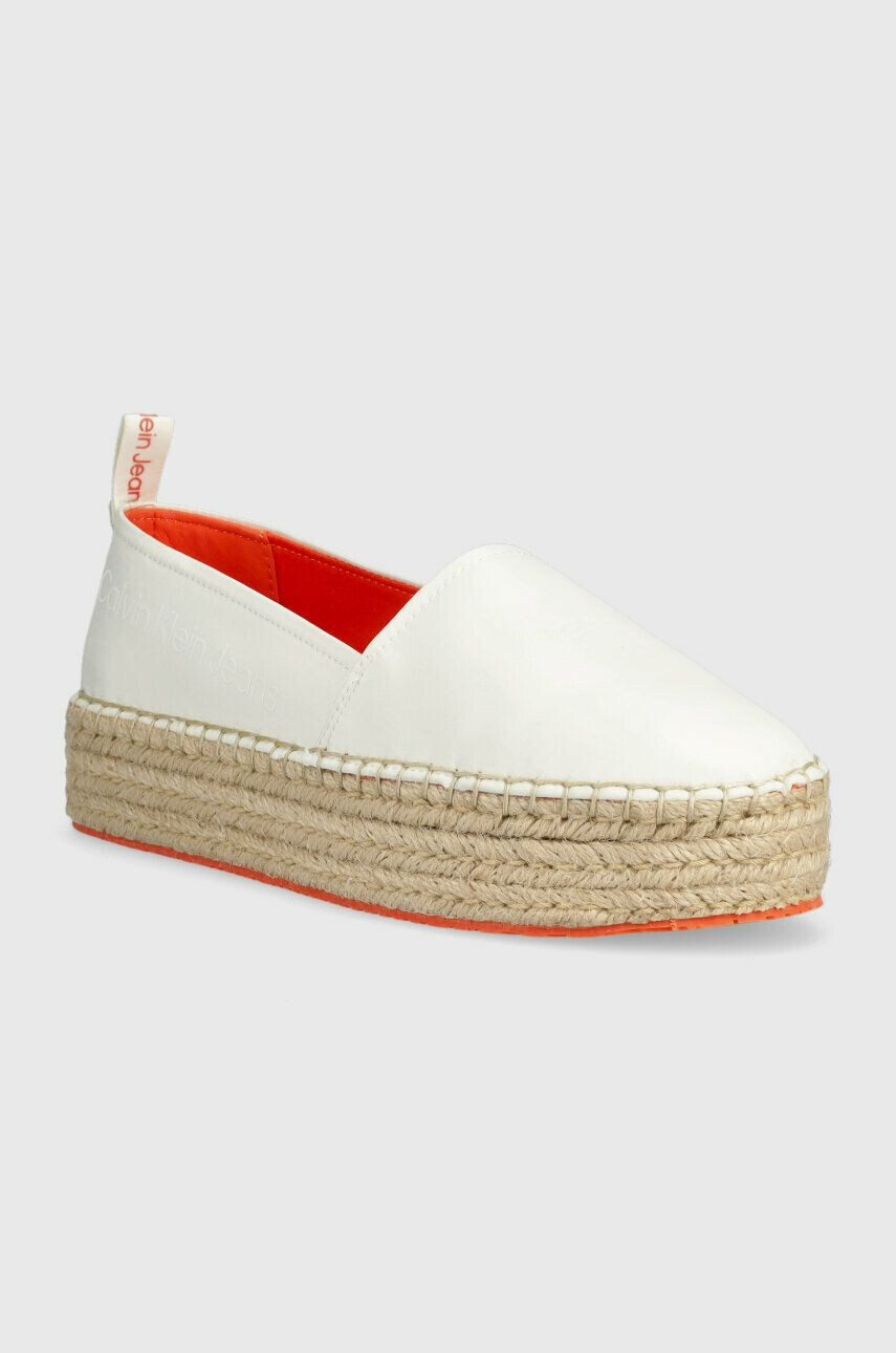 Calvin Klein Jeans Еспадрили FLATFORM ESPADRILLE SOFT NY в бяло с платформа YW0YW00989 - Pepit.bg