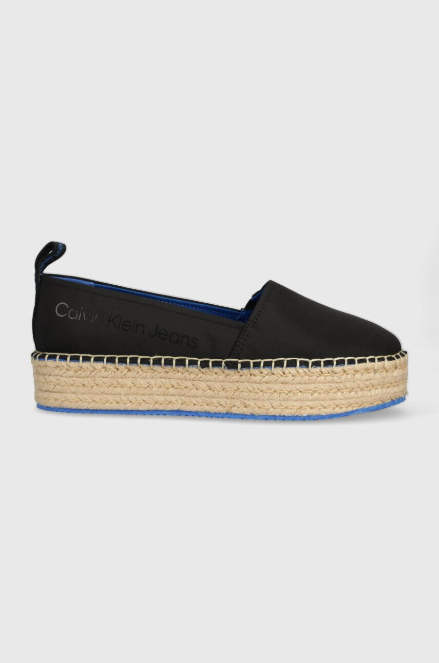 Calvin Klein Jeans Еспадрили FLATFORM ESPADRILLE SOFT NY в черно с платформа YW0YW00989 - Pepit.bg