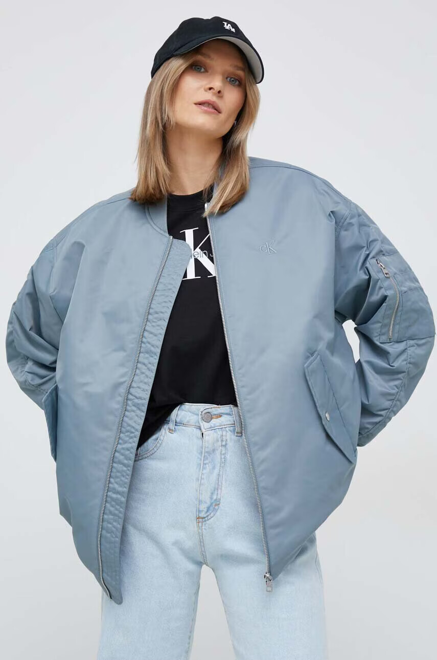 Calvin Klein Jeans Яке бомбър в синьо с преходна изолация - Pepit.bg
