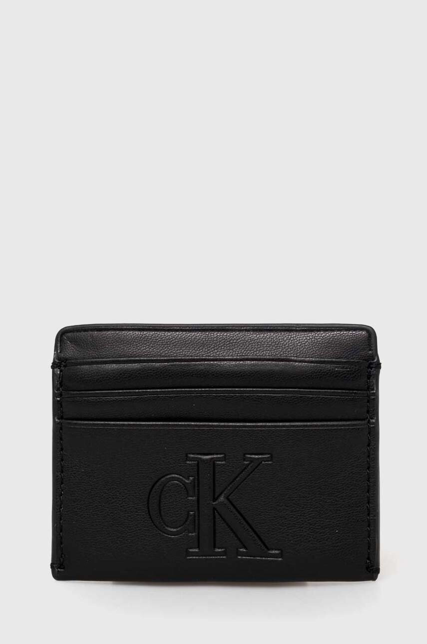 Calvin Klein Jeans Калъф за карти дамски в черно - Pepit.bg