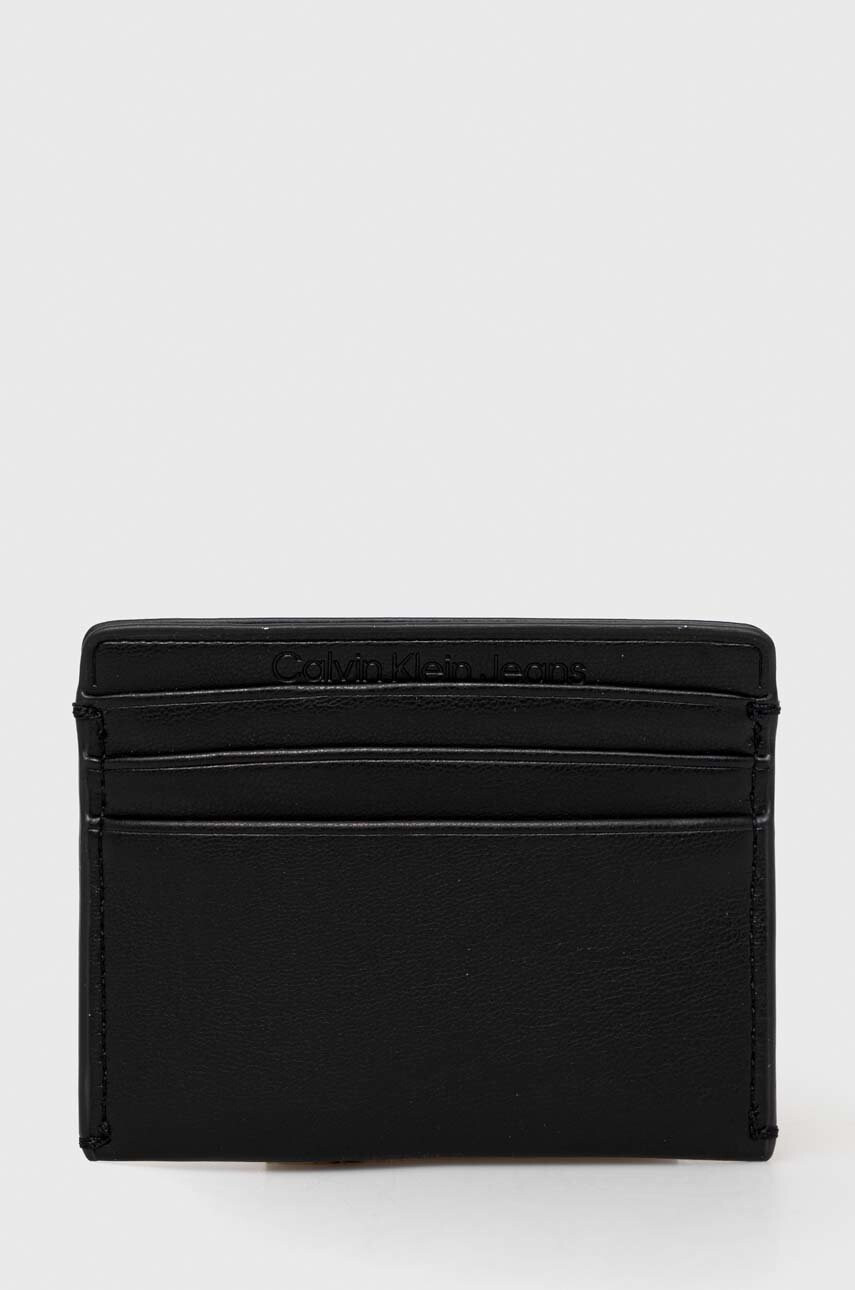 Calvin Klein Jeans Калъф за карти дамски в черно - Pepit.bg