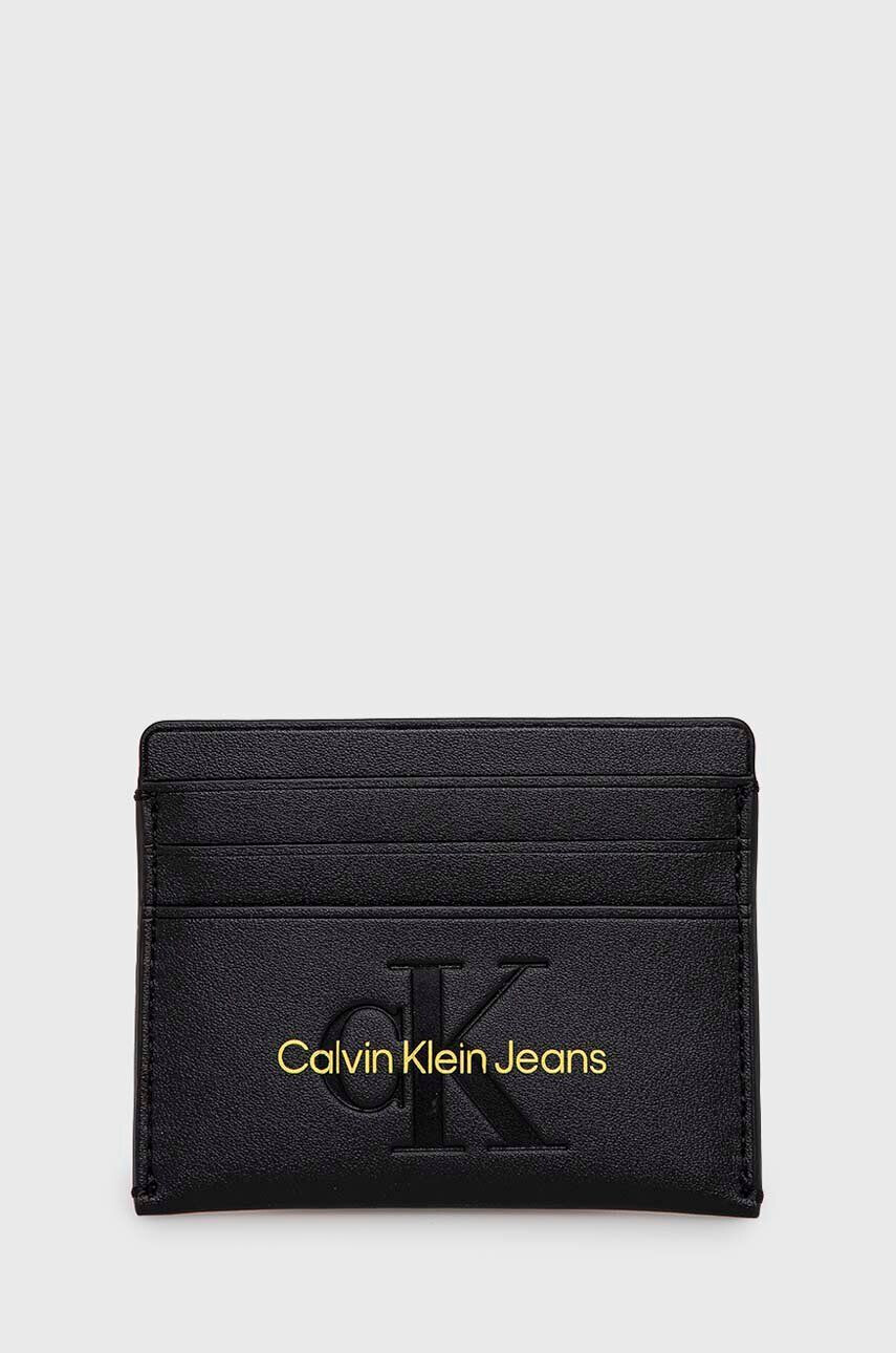 Calvin Klein Jeans Калъф за карти дамски в черно - Pepit.bg