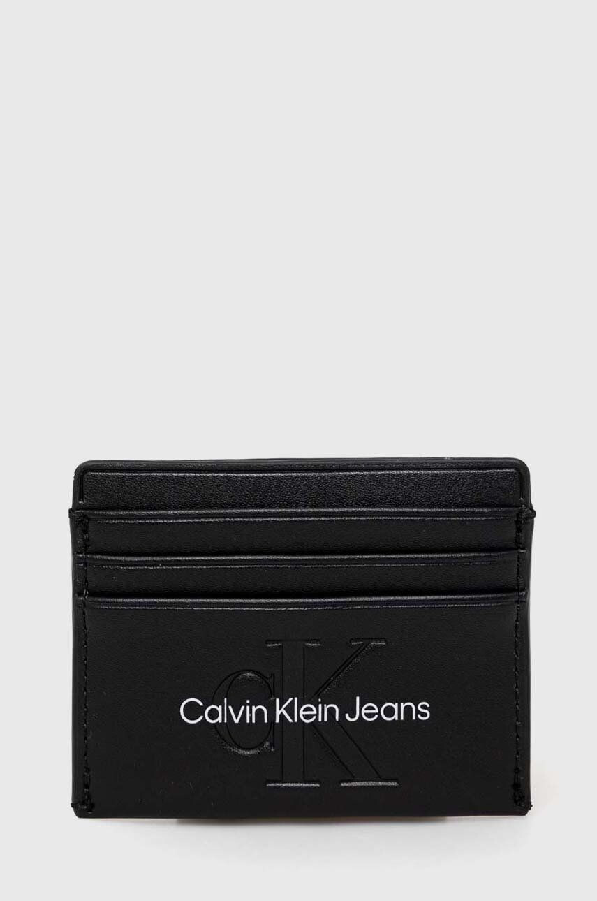 Calvin Klein Jeans Калъф за карти дамски в черно - Pepit.bg