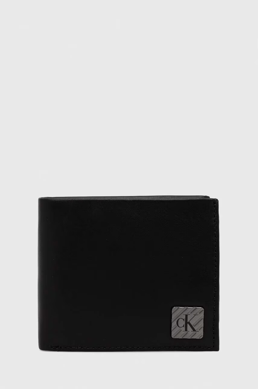 Calvin Klein Jeans Кожен портфейл мъжки в черно - Pepit.bg