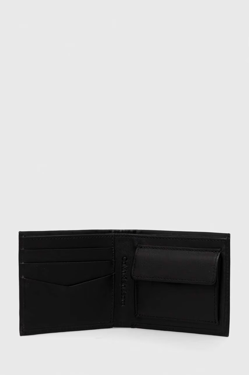 Calvin Klein Jeans Кожен портфейл мъжки в черно - Pepit.bg