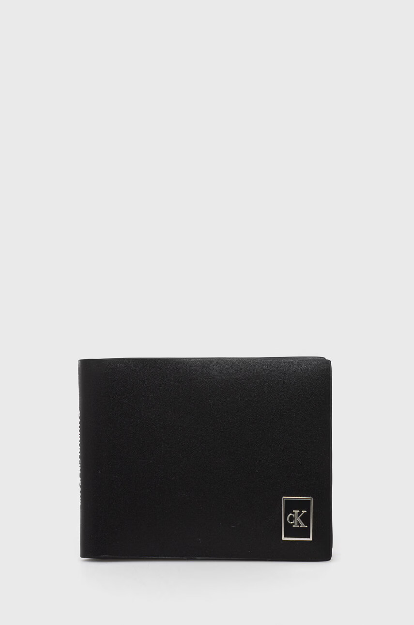 Calvin Klein Jeans Кожен портфейл мъжки в черно - Pepit.bg