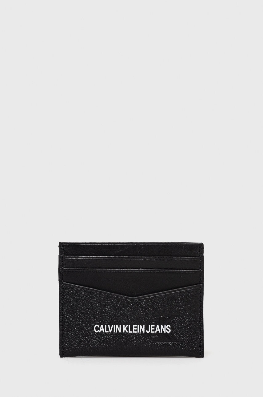 Calvin Klein Jeans Кожен портфейл мъжки в черно - Pepit.bg