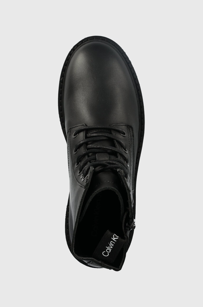 Calvin Klein Jeans Кожени боти в черно с платформа - Pepit.bg