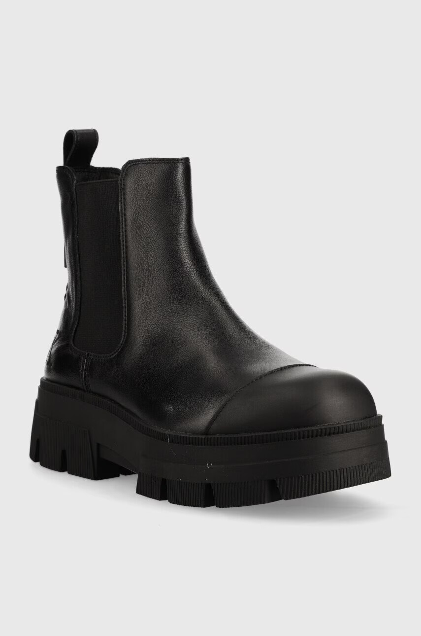 Calvin Klein Jeans Кожени боти челси Chunky Combat Chelsea в черно - Pepit.bg