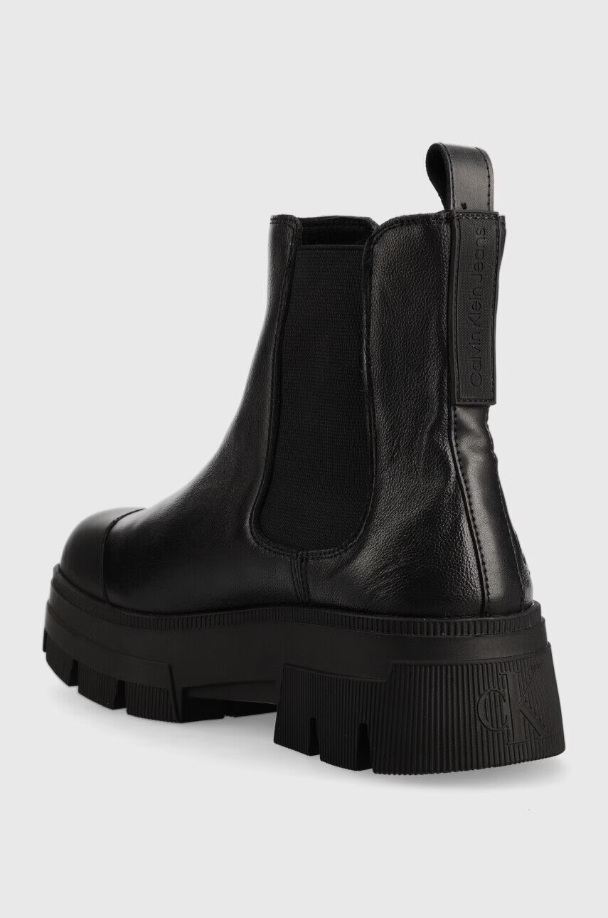 Calvin Klein Jeans Кожени боти челси Chunky Combat Chelsea в черно - Pepit.bg