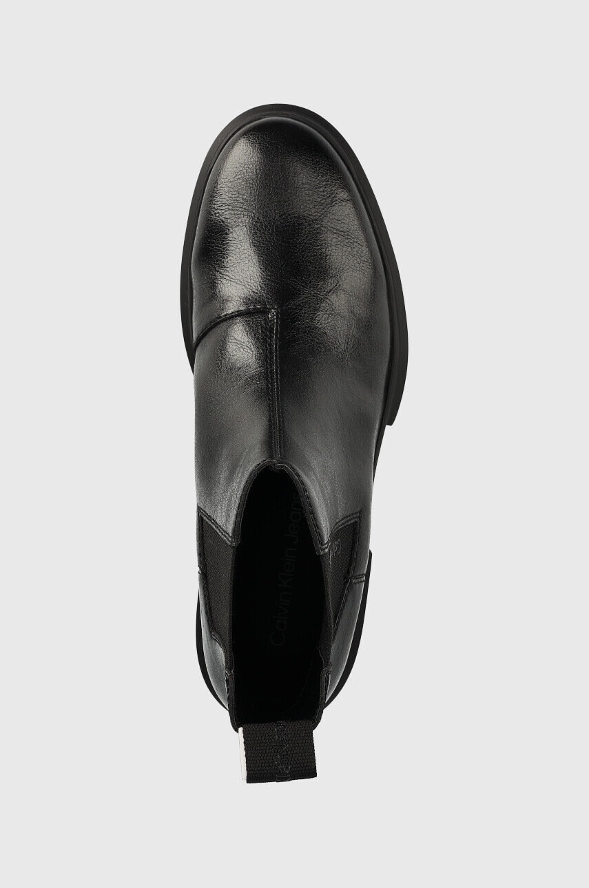 Calvin Klein Jeans Кожени боти челси Cleated Chelsea Boot в черно с платформа - Pepit.bg