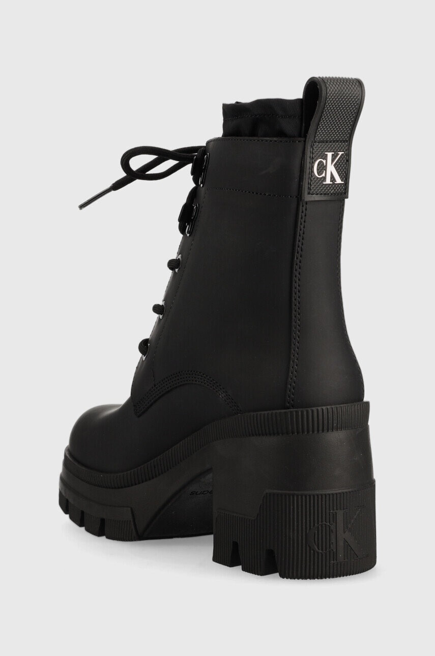 Calvin Klein Jeans Кожени боти Chunky Heeled Boot Laceup - Pepit.bg