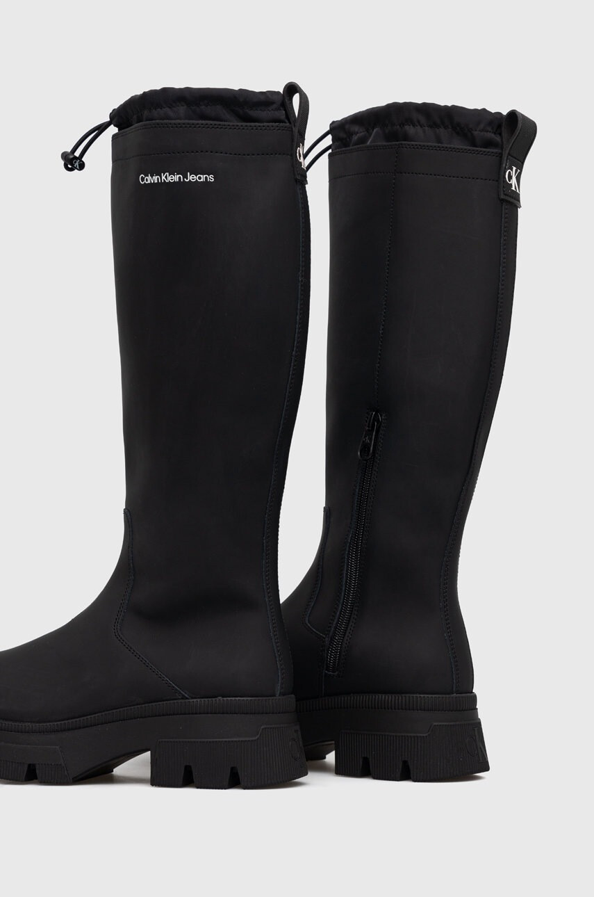 Calvin Klein Jeans Кожени ботуши Chunky Combat - Pepit.bg